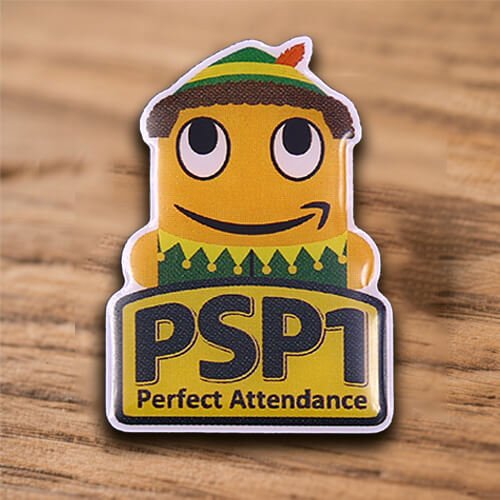 PSP1 Perfect Attendance Mascot Printed Pin