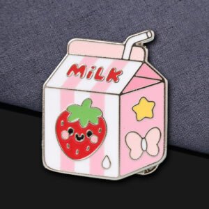 Pastel Strawberry Milk Carton Pin