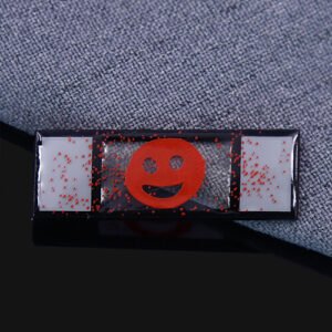 Transparent Confetti Smiley Offset Pin
