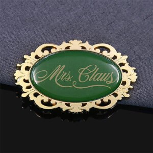 Vintage Printed Mrs. Claus Pin