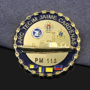 Navy Eagle & Ship 3D Challenge Coin