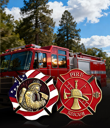 American Flag Fire Rescue Firefighter Challenge Coin