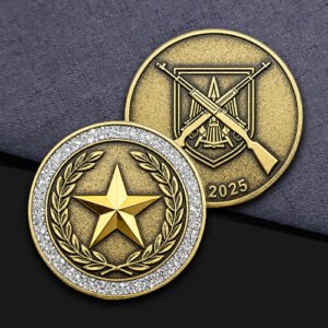 Army Glitter Star & Crossed Rifles Challenge Coin