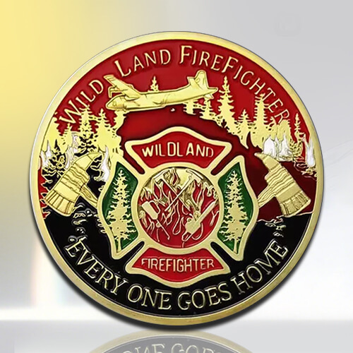 Classic Retro Firefighter Challenge Coin