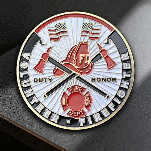 Custom Volunteer Firefighter Coin