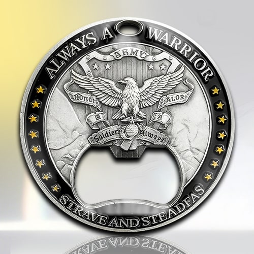 Epoxy Army Warrior Bottle Opener Coin