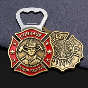 Firefighter Courage, Honor & Service Challenge Coin