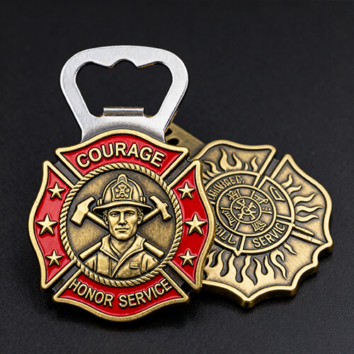 Firefighter Courage, Honor & Service Challenge Coin