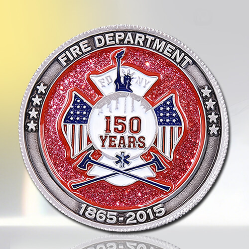 Firefighter Glitter Challenge Coin