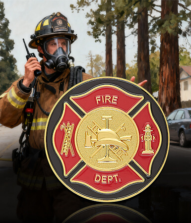 Firefighter Maltese Cross Challenge Coin