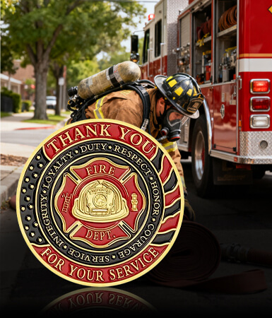 Firefighter Service Appreciation Challenge Coin