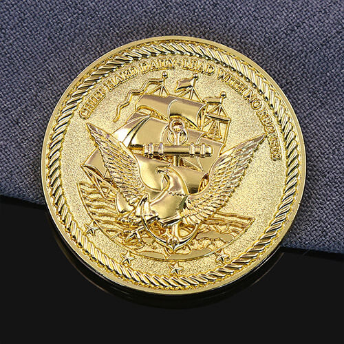Golden Naval Emblem Challenge Coin