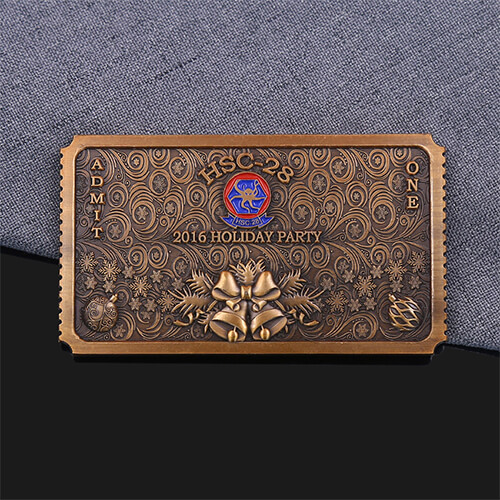 HSC - 28 Navy Holiday Celebration Challenge Coin-back