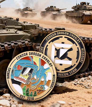 Kansas - Missouri Condor Dragon Cavalry Coin