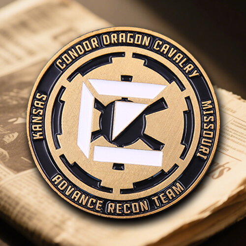 Kansas - Missouri Condor Dragon Cavalry Coin