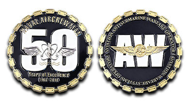 Naval Aircrewman's 50 - Year Milestone Navy Challenge Coin