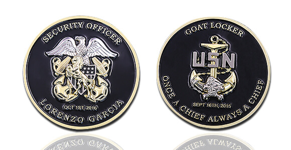 Navy Security Officer Lorenzo Garcia Challenge Coins