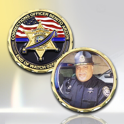 Police Portrait Offset Challenge Coin