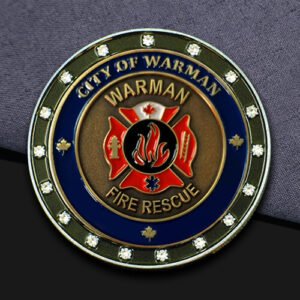 Rhinestone Firefighter Challenge Coin