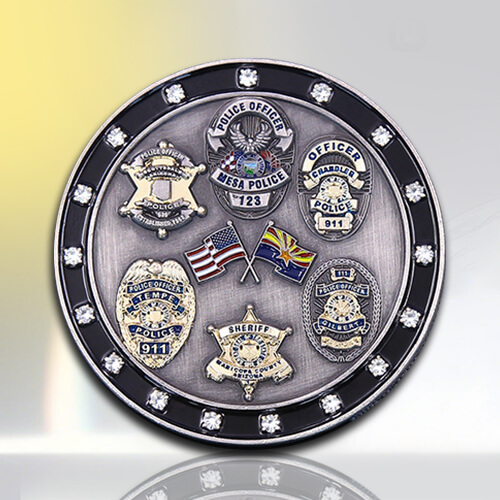 Rhinestone Police Challenge Coin