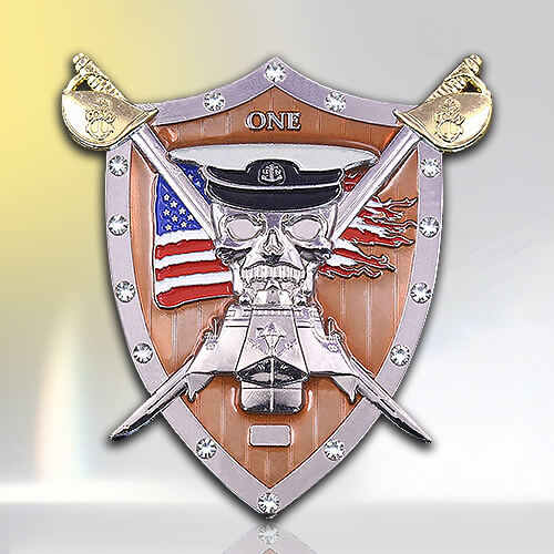 Skull & Swords Rhinestone Challenge Coin