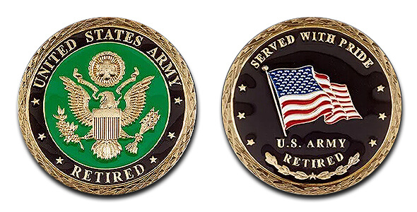 U.S. Army Retired Eagle - Crested Coin