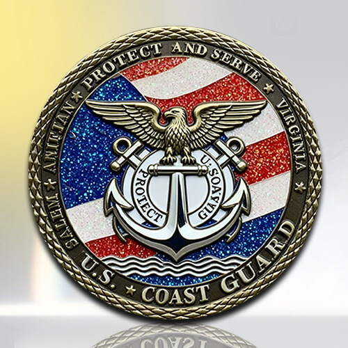 U.S. Coast Guard Glitter Challenge Coin
