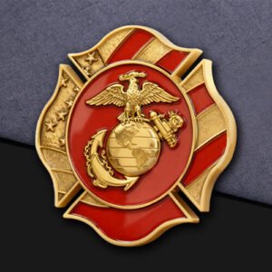US Marine Corps EGA Firefighter Maltese Cross Challenge Coin