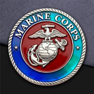 US Marine Corps Gradient Transparent Challenge Coin