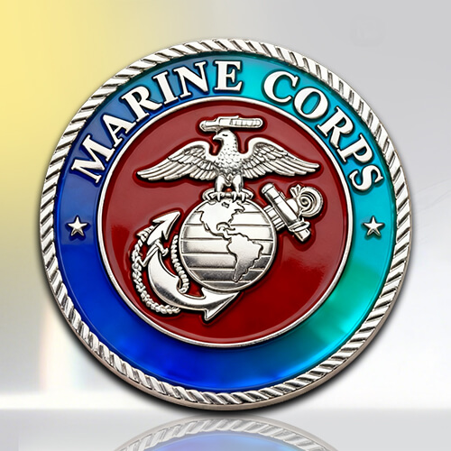 US Marine Corps Gradient Transparent Challenge Coin