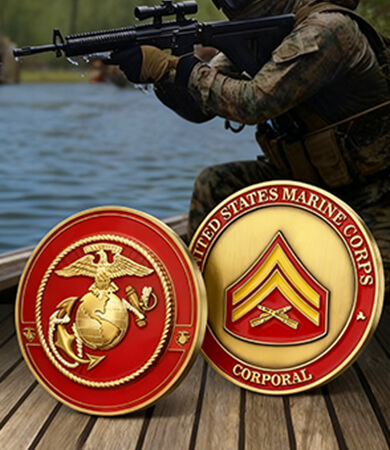 US Marine Corps Rank Recognition Challenge Coin