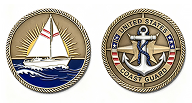 USCG Sailboat & Anchor Challenge Coin