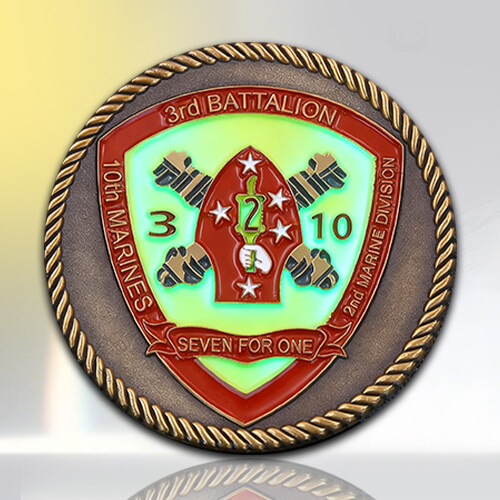 USMC 3rd Battalion Glow - in - the - Dark Challenge Coin
