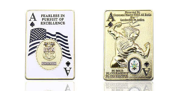 USN Ace of Spades Navy Challenge Coins