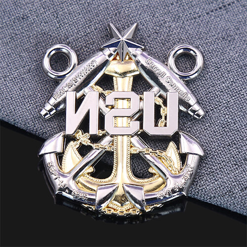 USN Anchor & Cannons Navy Challenge Coin-back