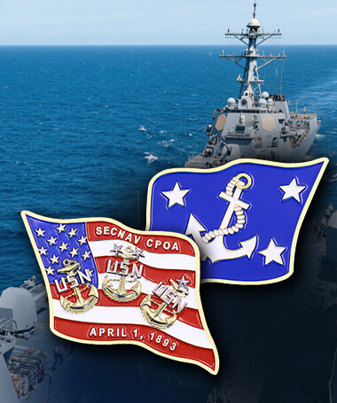 USN Flag - Themed Navy Challenge Coin