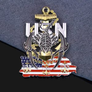 USN Scorpion & Flag Emblem Navy Challenge Coin