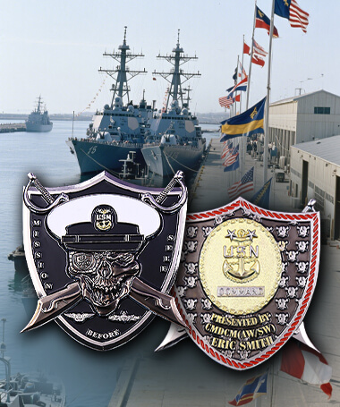 USN Skull & Dagger Navy Challenge Coin