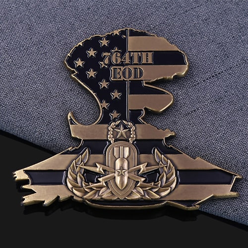 764th EOD Locos Military Challenge Coin-back