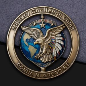 Antique Brass Spinner Military Challenge Coin