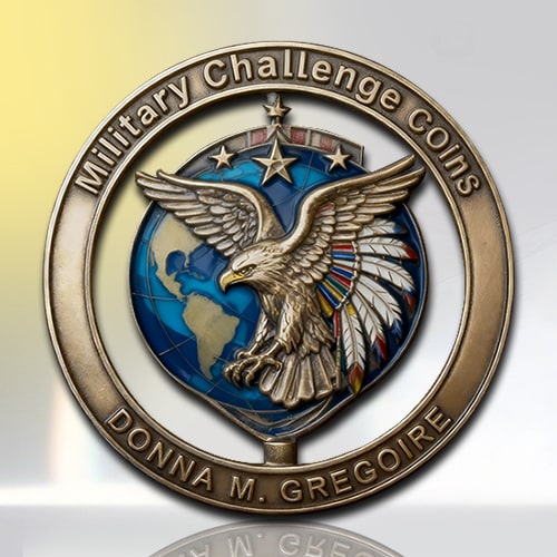 Antique Brass Spinner Military Challenge Coin