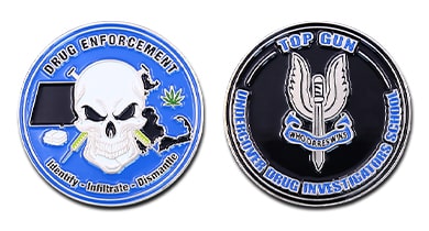 Drug Enforcement Undercover Investigators Challenge Coin