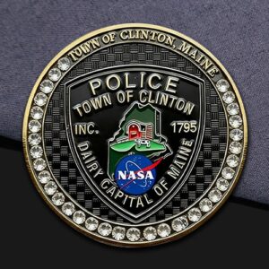 Maine Police NASA Rhinestone Challenge Coin