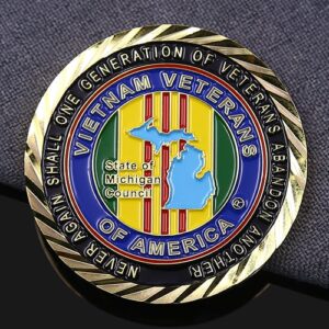 Michigan Vietnam Vets Dioxin Military Challenge Coin