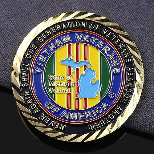 Michigan Vietnam Vets Dioxin Military Challenge Coin