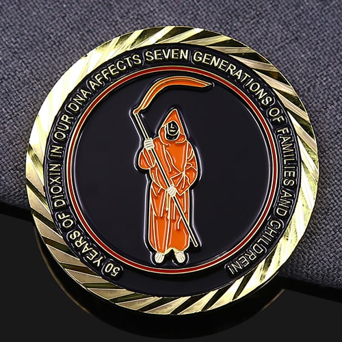 Michigan Vietnam Vets Dioxin Military Challenge Coin-back