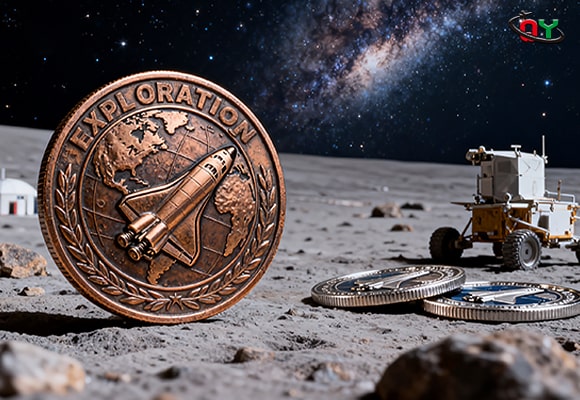 Moon - Surface Space Shuttle Exploration Coin