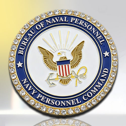 Rhinestone Military Challenge Coin