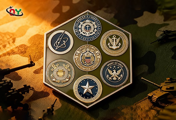 US Multi-Branch Military Hexagonal Challenge Coin