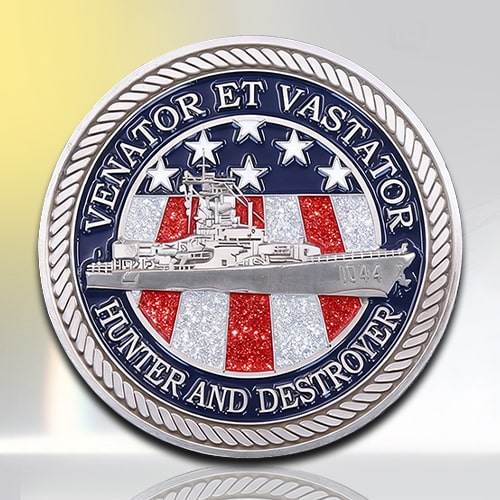USS Brumby DEFF-1044 Glitter Military Challenge Coin
